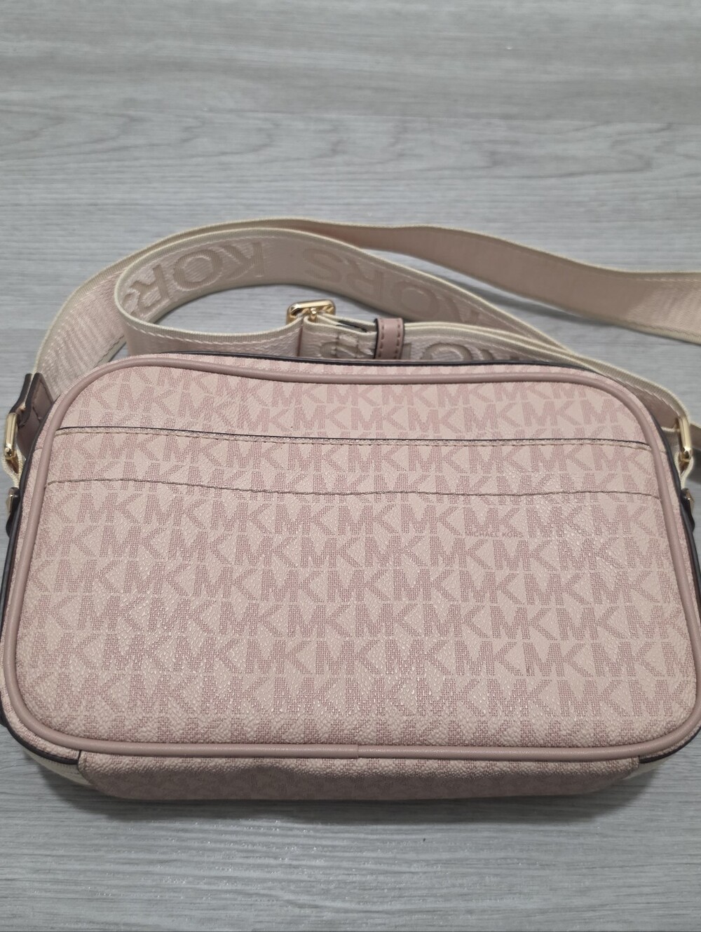 Michael Kors Jet Set Crossbody Logo Canvas - Blush EUC - Picture 7 of 9